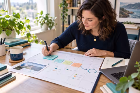 A professional planning practice activities and a review date on a career development planner.