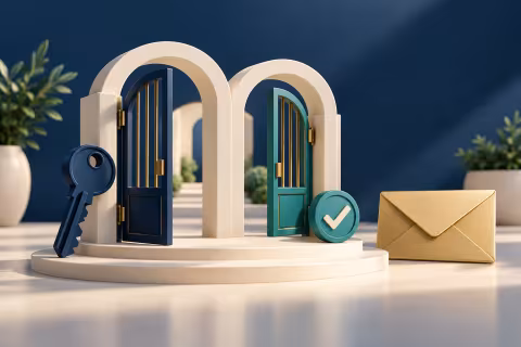 Two protective gates with a key, approval token and recovery envelope.
