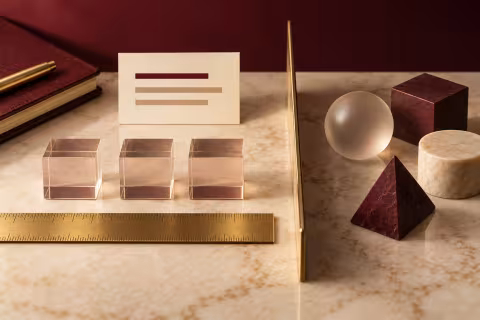Identical sample blocks, counting divider, ruler and a metric definition card.