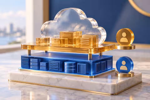 Separate infrastructure and application platforms with ownership tokens and a cloud sculpture.